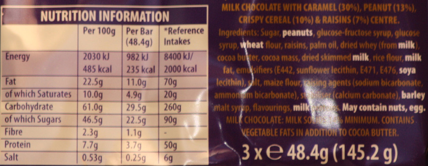 Cadbury Picnic Bar - 6 Pack - 1.7 Ounce Each - Chocolate Snack Bars