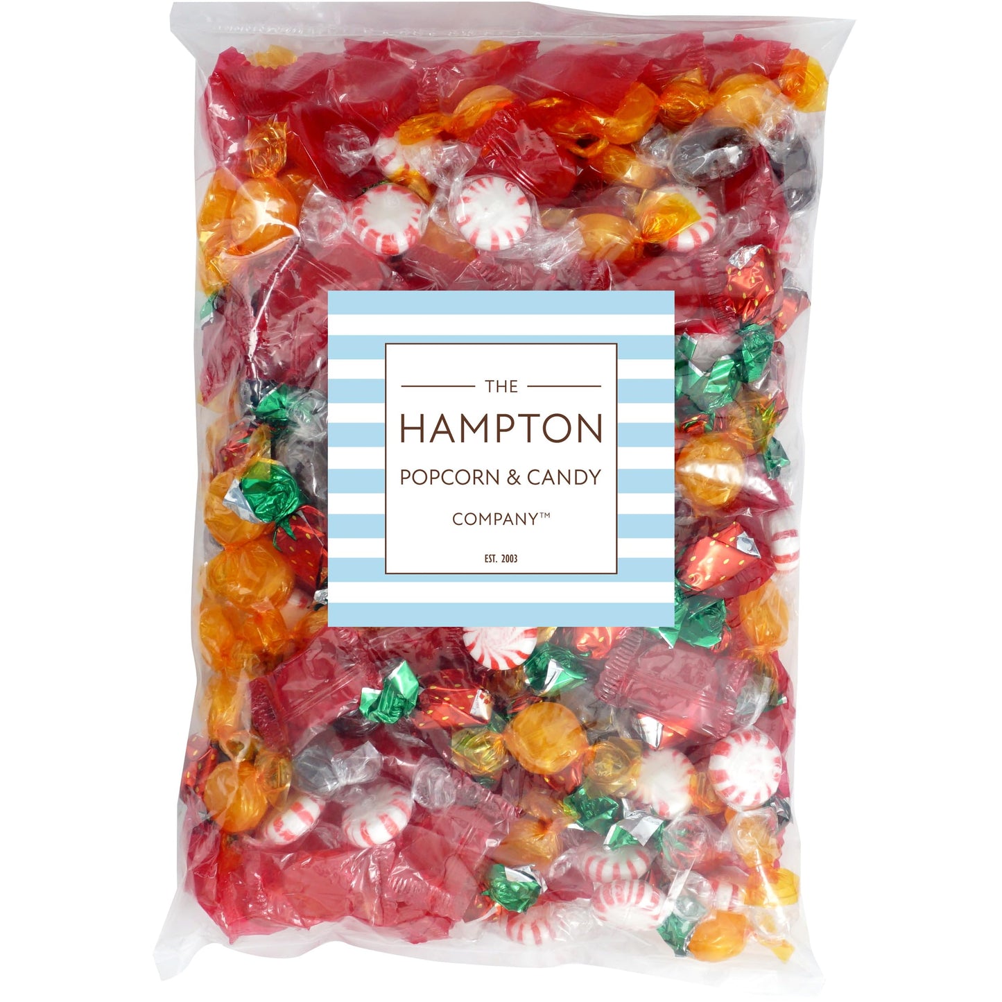 The Hampton Candy Company Old Fashioned Hard Candy Assortment, 3 Pound Bulk, Includes Butterscotch, Root malt-inspired, Strawberry Bon Bons, Cinnamon Discs