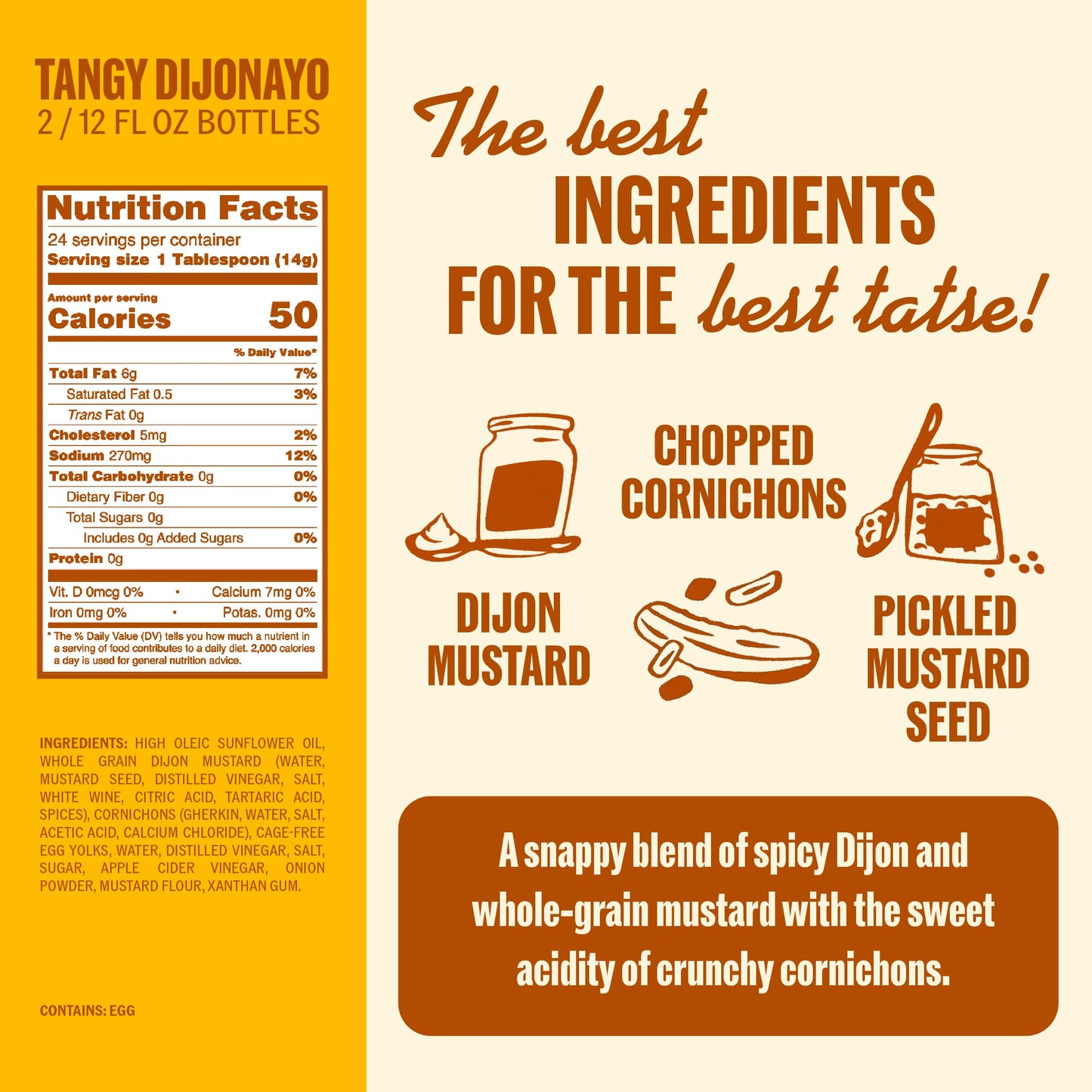 AYOH Foods Mayo Gone Wild - Tangy Dijonayo, Easy to Squeeze, 2 Pack
