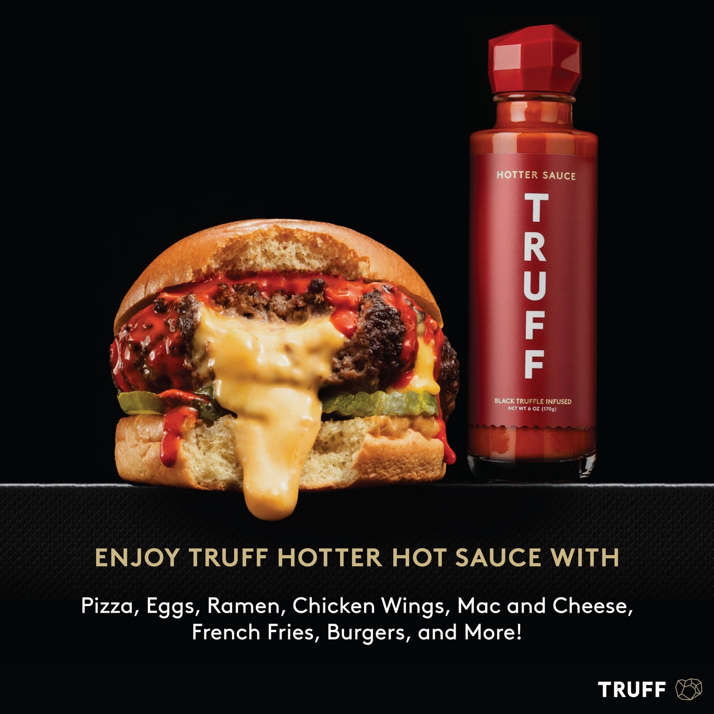 Truff Hotter Black Truffle Hot Sauce, Gourmet Hot Sauce With Jalapeo, Red Chili Peppers With More Heat, Black Truffle Oil, Agave