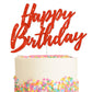BEISHIDA Happy Birthday Cake Toppers Red Glitter Birthday Cake Decoration Cake Baking Supplies 18th 30th 40th Birthday Cake Topp