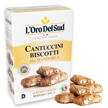 LOro Del Sud Traditional Almond Biscotti, Italian Cookies, 200g Box
