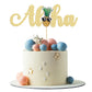 Gyufise 1Pcs Aloha Cake Topper Glitter Pineapple Cake Picks Tropical Decorations For Summer Hawaiian Luau Theme Baby Shower Kids