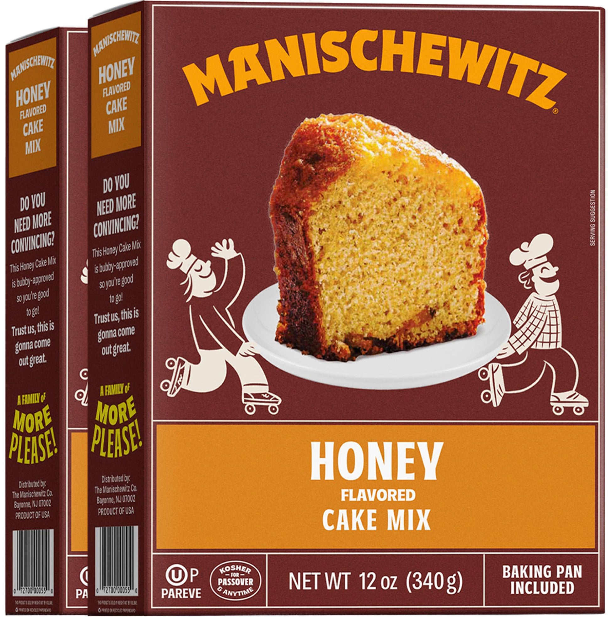 Manischewitz Honey Cake Mix 12oz (2 Pack) Baking Pan Included | Easy To Bake | Passover Cake Mix
