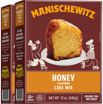 Manischewitz Honey Cake Mix 12oz (2 Pack) Baking Pan Included | Easy To Bake | Passover Cake Mix
