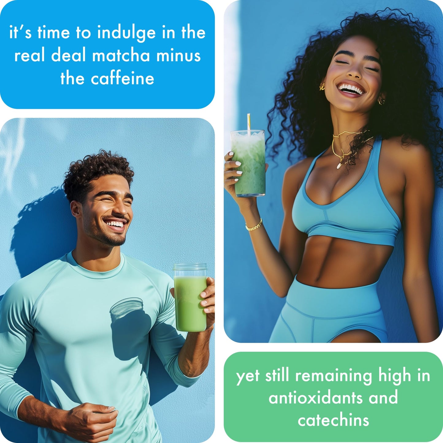 Caff Off Decaf Vanilla Matcha Green Tea Powder – Ceremonial Grade, Sugar-Free, 100 g – Naturally Decaffeinated, Heavy Metals Tested
