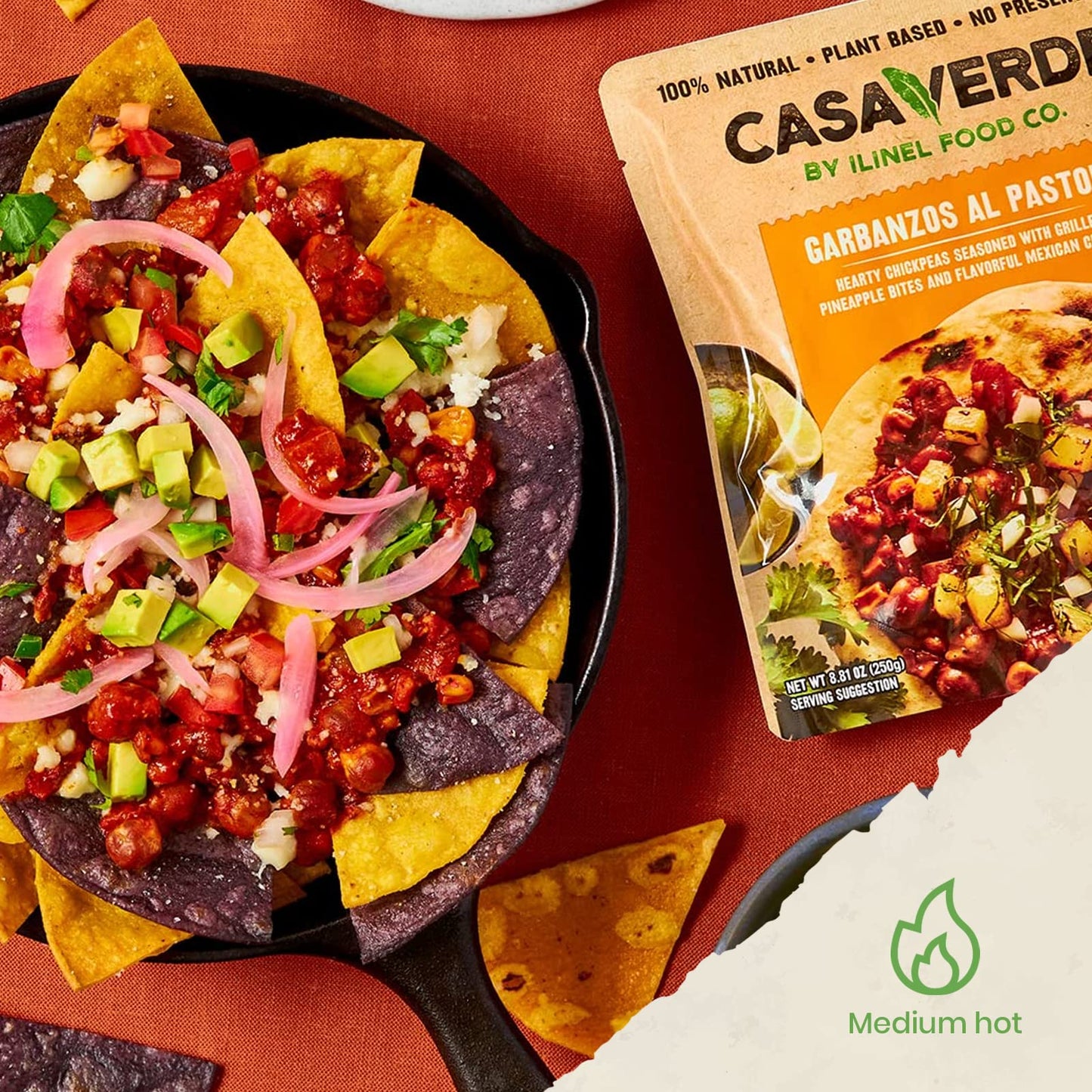 Casa Verde | Mexican Garbanzos Al Pastor, 100% Natural Food - Pack Of 6 - Real Taste | 100% Vegan & Non-Gmo, Plant-Based, No Pre