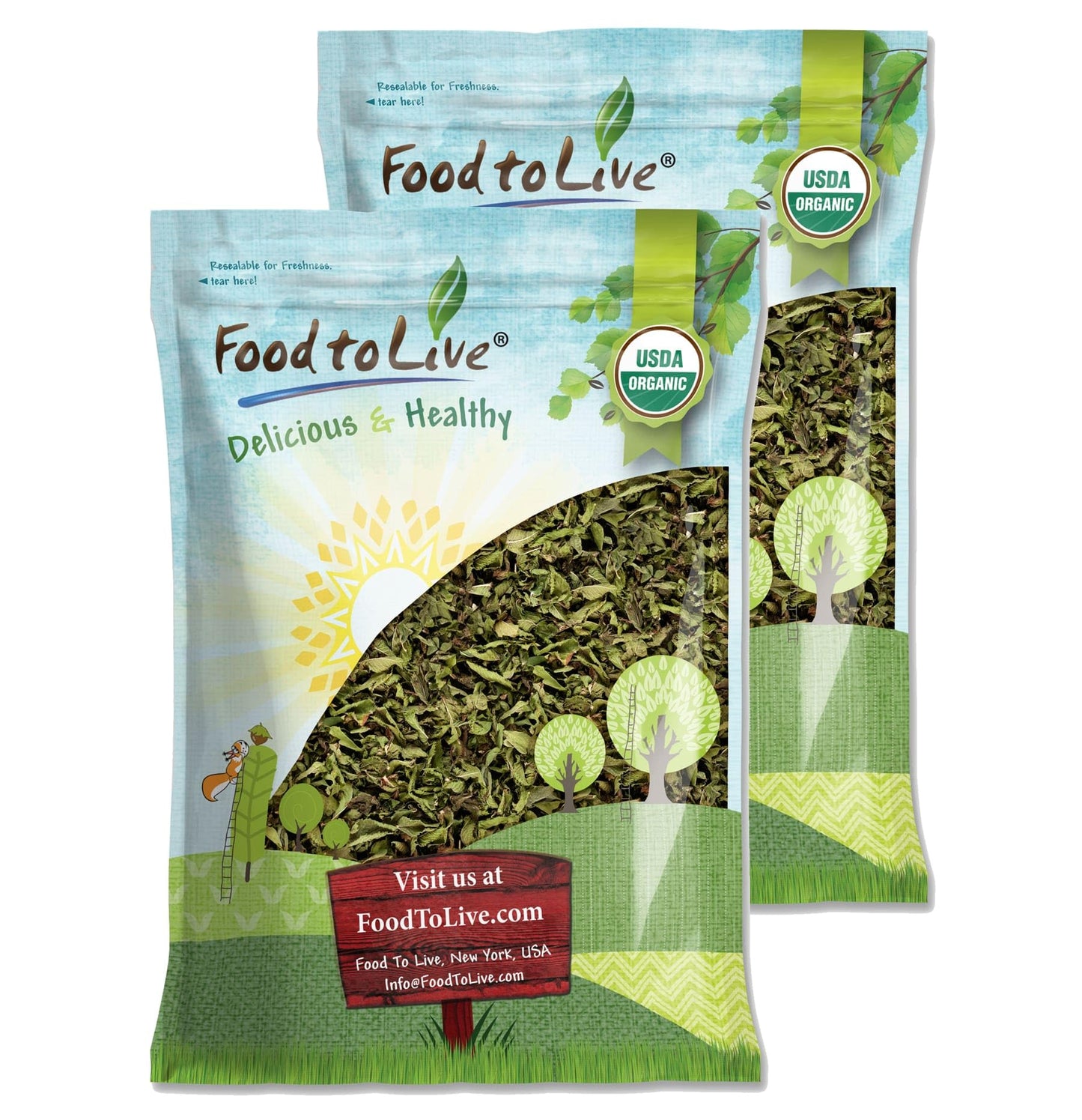 Food to Live Organic Peppermint Leaves, 3 Pounds, Dried & Sifted, Non-GMO, Caffeine-free, Kosher
