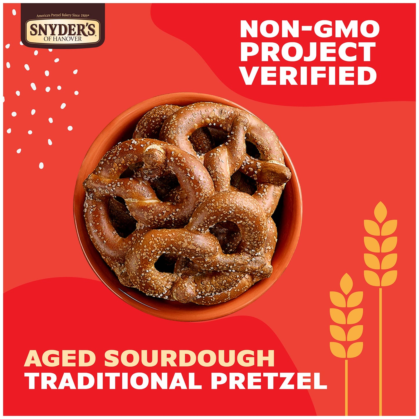 Snyder'S Of Hanover Pretzels, Sourdough Hard Pretzels, 13.5 Oz Box (Pack Of 12)