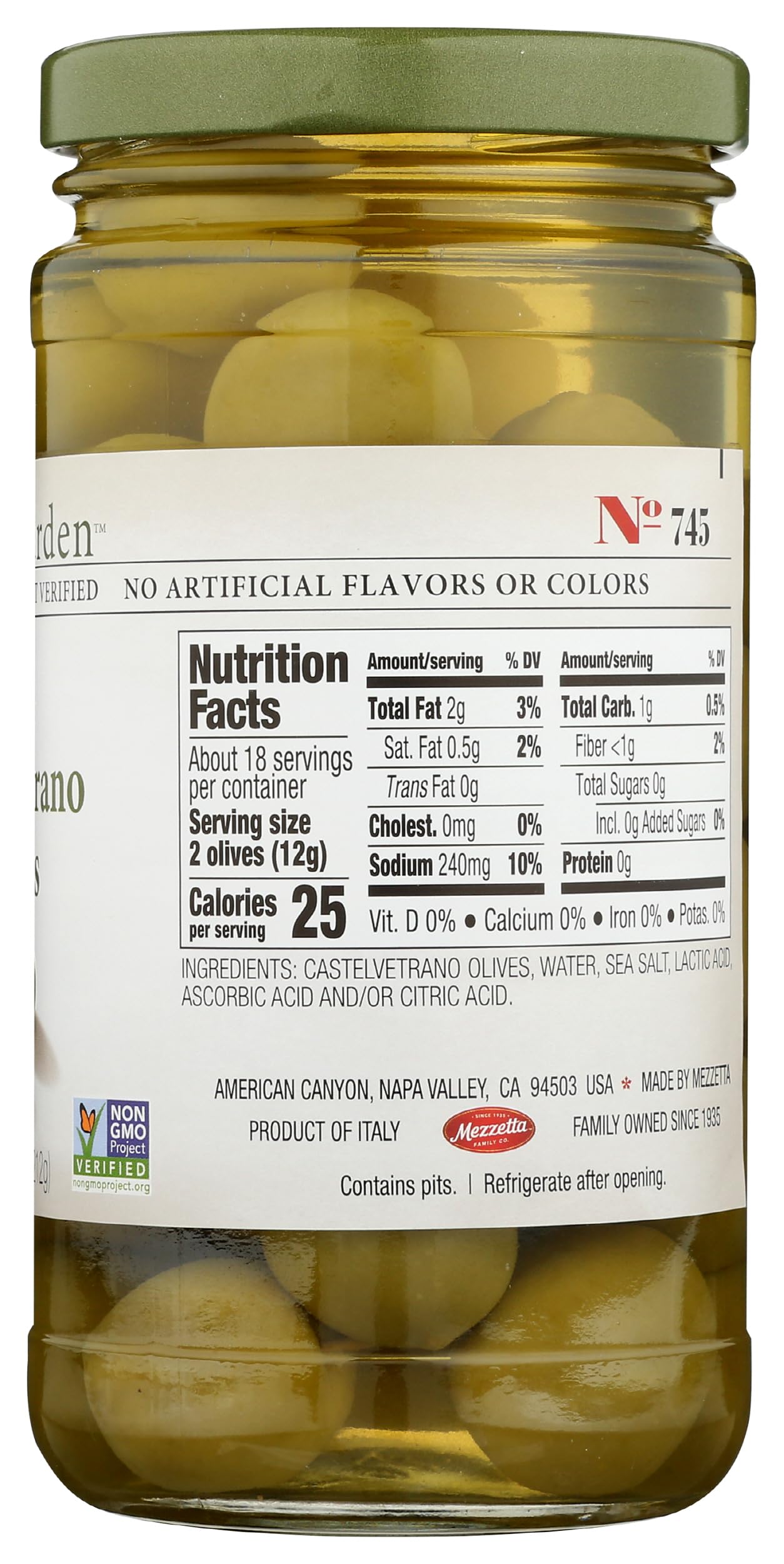Jeffs Naturals Whole Castelvetrano Olives, 7.5 oz