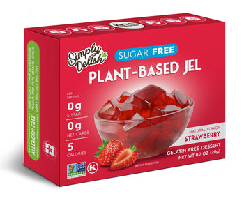 Simply Delish Natural Strawberry Jel Dessert - Sugar Free, Non GMO, Gluten Free, Fat Free, Vegan, Keto Friendly - 0.7 OZ (Pack o