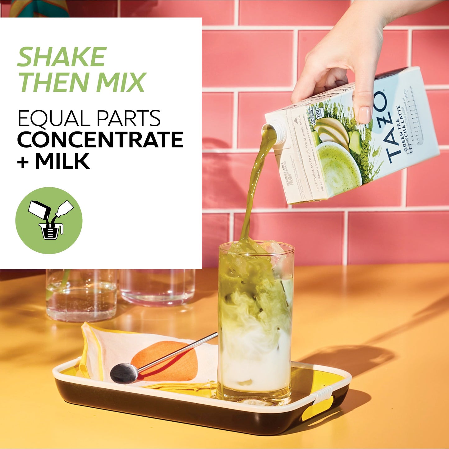 TAZO Green Tea Matcha Latte Concentrate, Sweetened with Honeydew Melon & Tropical Fruit, 32 Fl Oz (Pack of 2)
