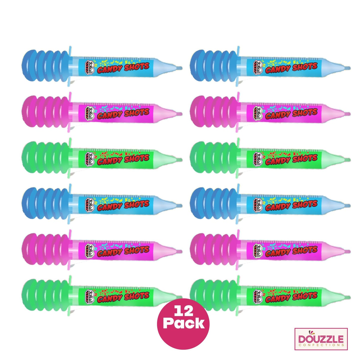 Douzzle Get Well Soon Candy Shots, Sour Candy In Fun Shot (12 Count, Pack Of 1) Individually Wrapped Candies, Birthday Party Fav