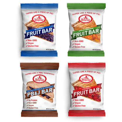 Betty Lous Fruit Bars & PB&J Bars Variety Pack, Gluten Free, Vegan, Non GMO, Deliciously Healthy Snacks, Individually Wrapped, 