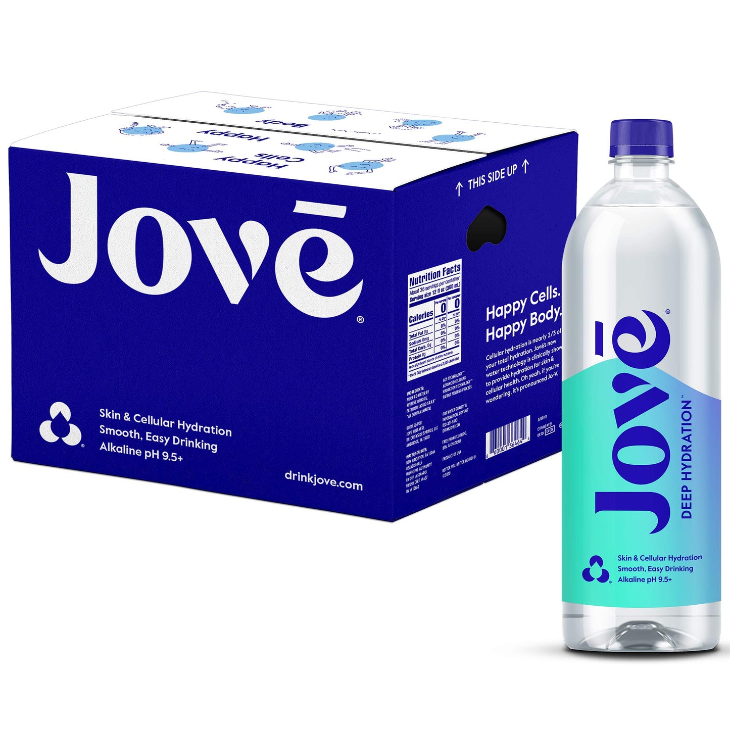 Jove Alkaline pH Water  Skin & Cellular Hydration  pH 9.5+  Refreshing  Great Taste  1 Liter (Pack of 12)