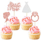 Gyufise 24 Pack Rose Gold Glitter Bride To Be Cupcake Toppers With Heart Ring Dress Bridal Shower Cupcake Picks Wedding Engageme