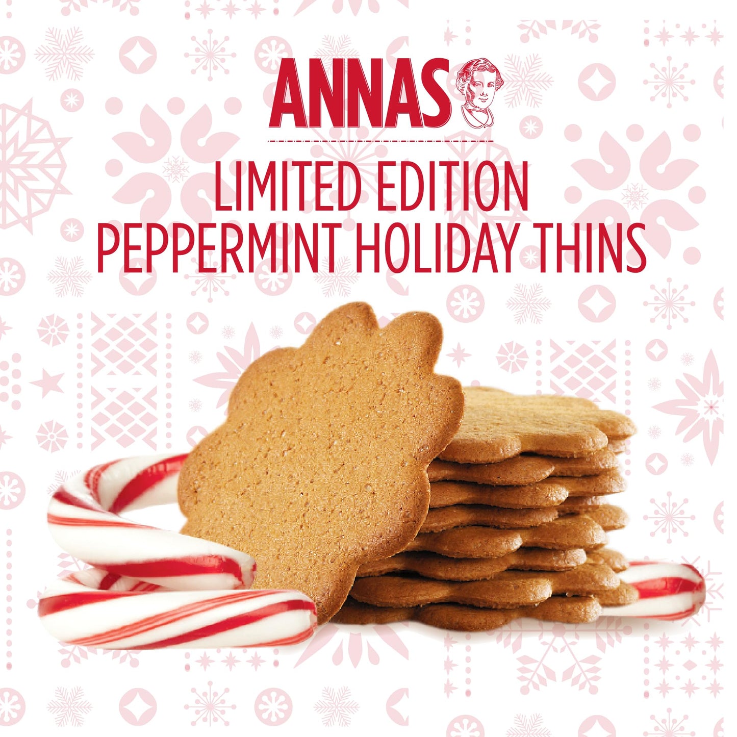 Annas Thins - Peppermint Pepparkakor - 5.25 Ounce (Pack of 1) non GMO + Vegan