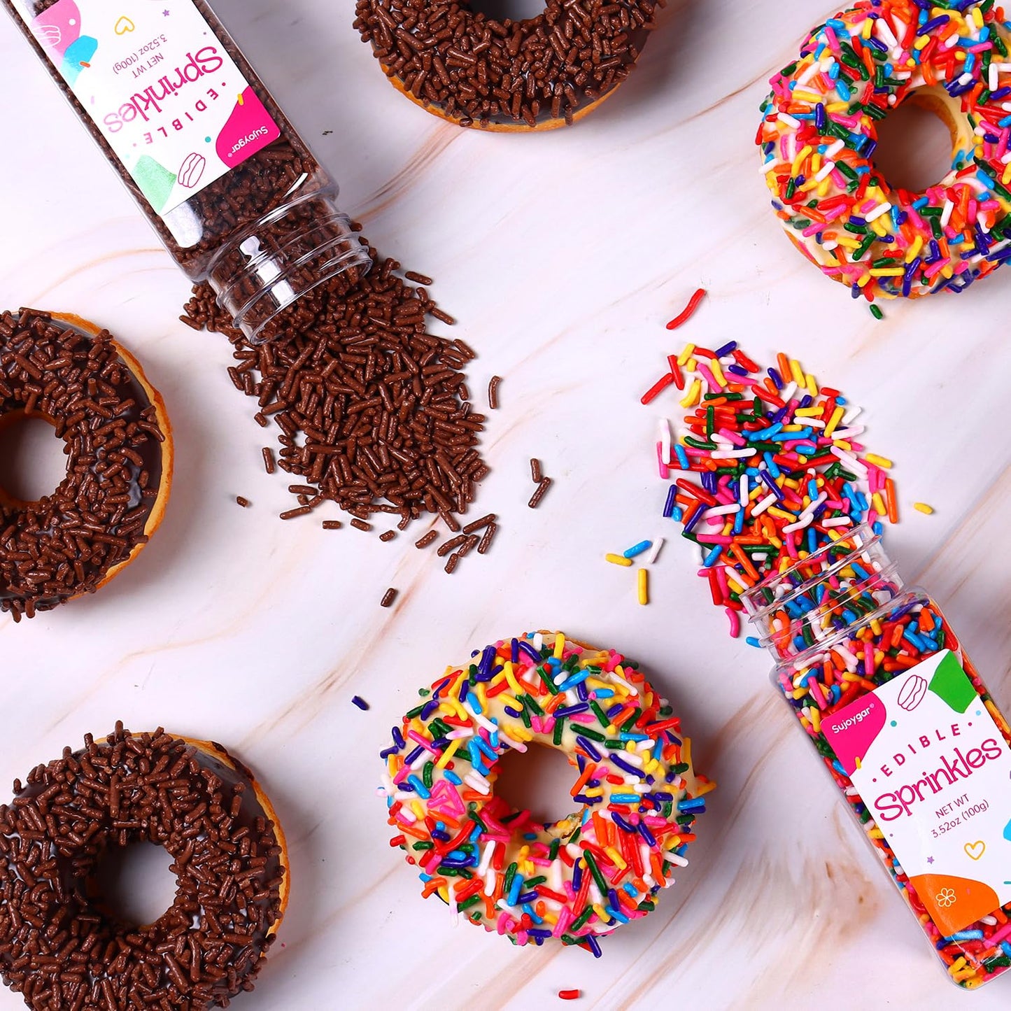 Chocolate Sprinkles For Cake Decorating, Chocolate Jimmies Sprinkles, 3.52Oz Edible Sprinkles For Cupcake Toppers Ice Cream Cook