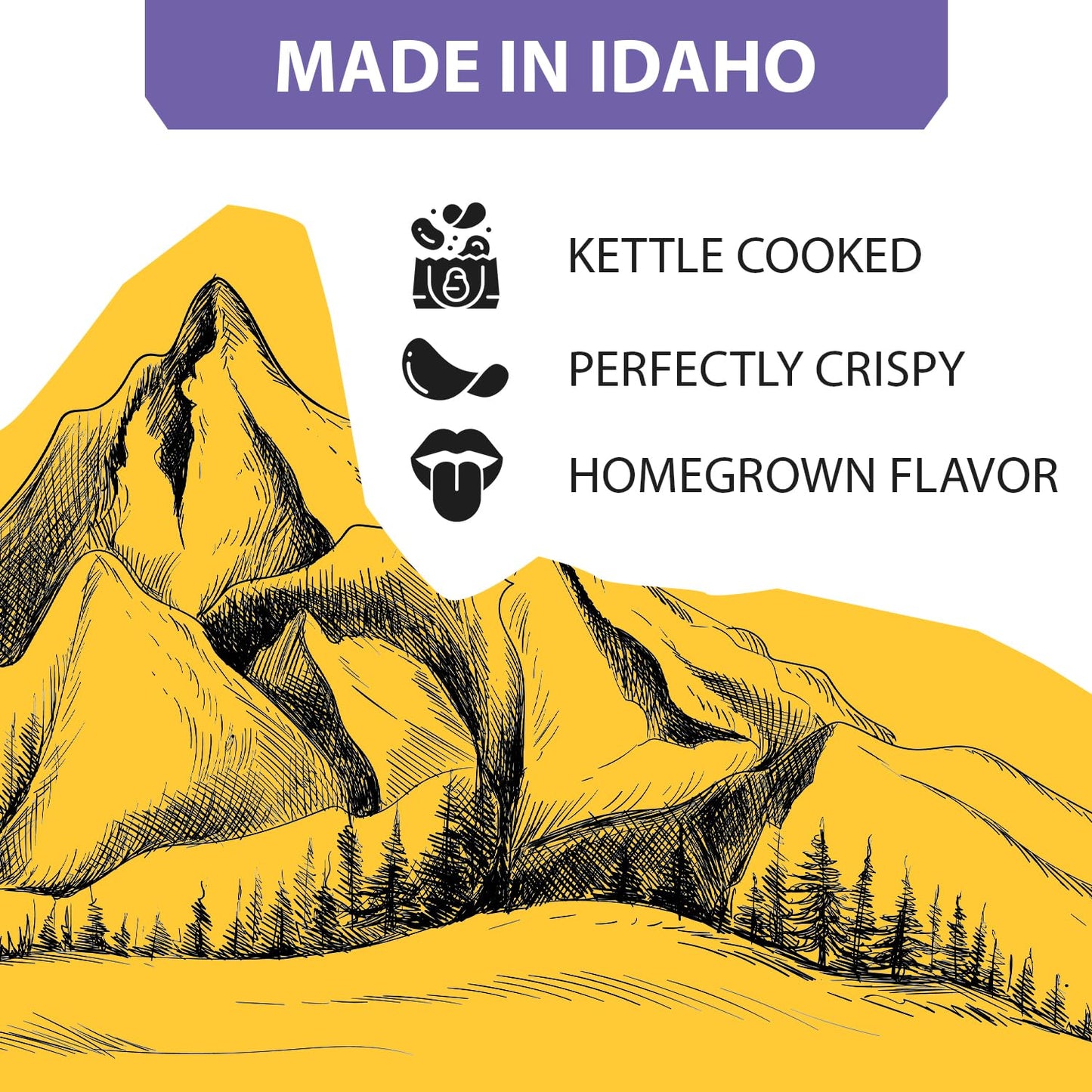 Teton Valley Brands Idaho Kettle Cooked Salt And Vinegar Potato Chips - Snack Chips - Non-Gmo Kettle Chips - Kettle Cooked Chips