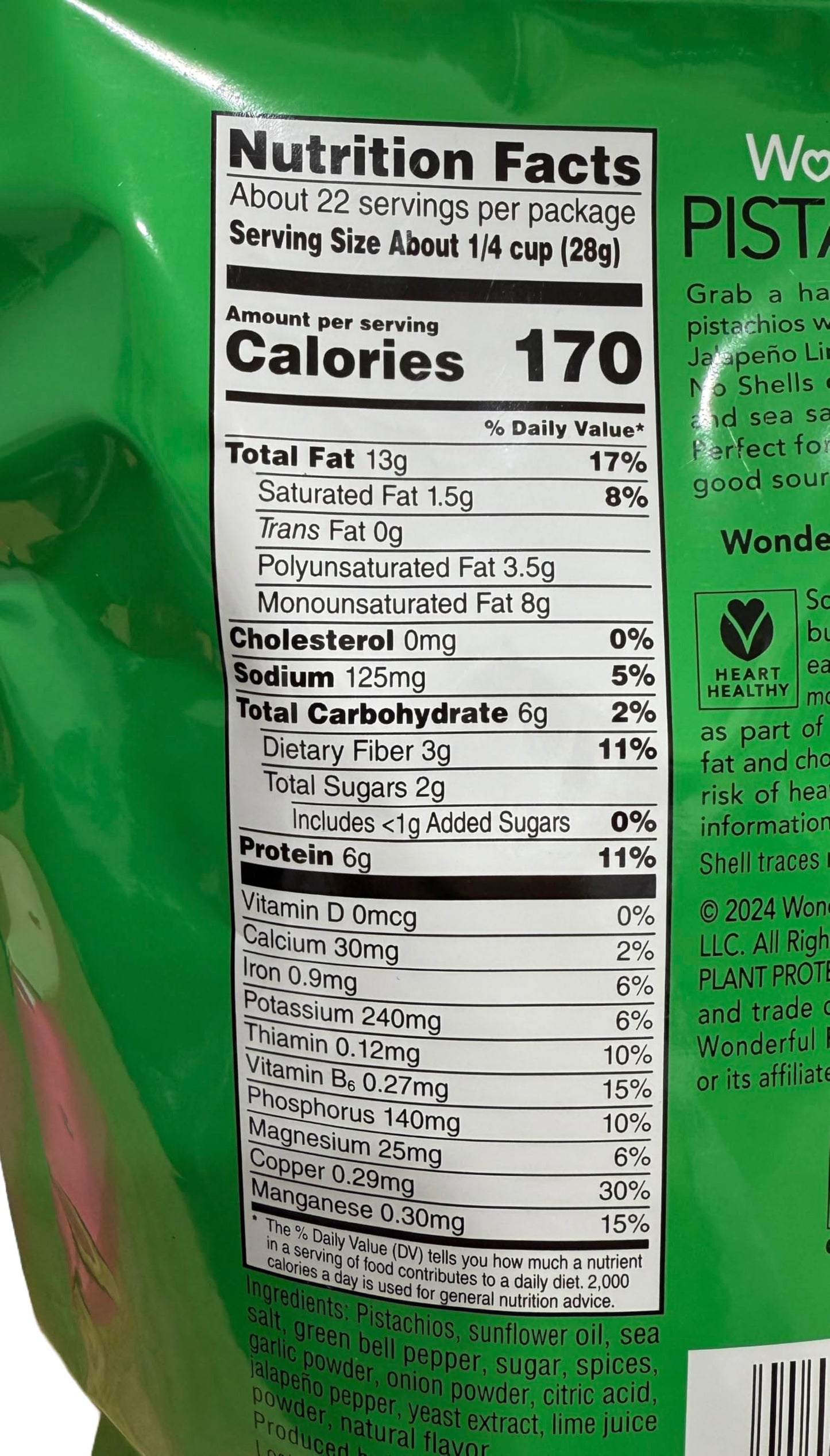 Wonderful Pistachios Jalapeno Lime - 22 Ounces