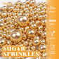 Cobakey Bright Gold Sprinkles For Cake Decorations 3.52 Ounce Gold Metallic Pearl Sugar Sprinkles For Cupcake Toppers Wedding Pa