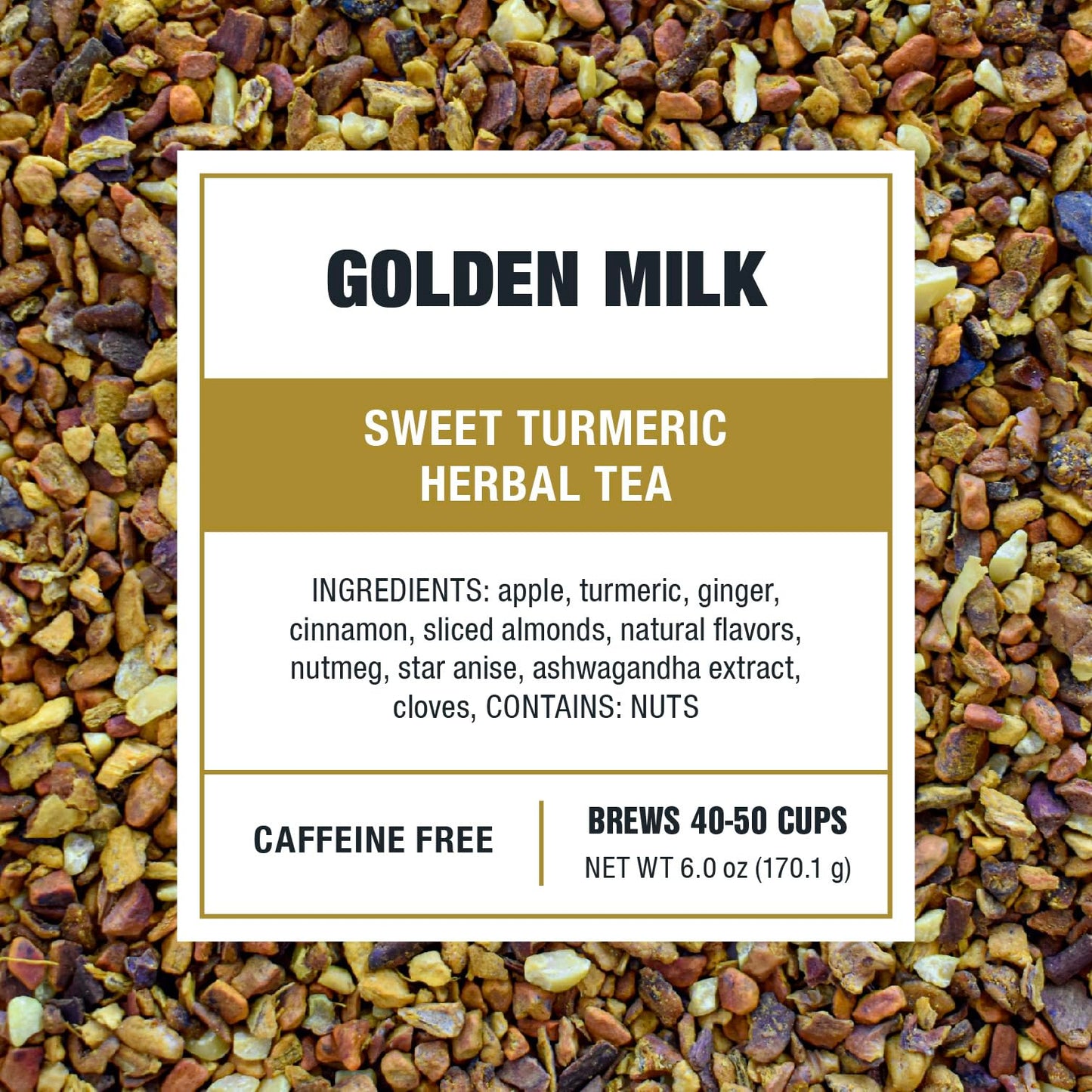 Tiesta Tea Golden Milk Herbal Brew, Non-Caffeinated, 6oz Tin, Makes Hot or Iced, 40-50 Cups