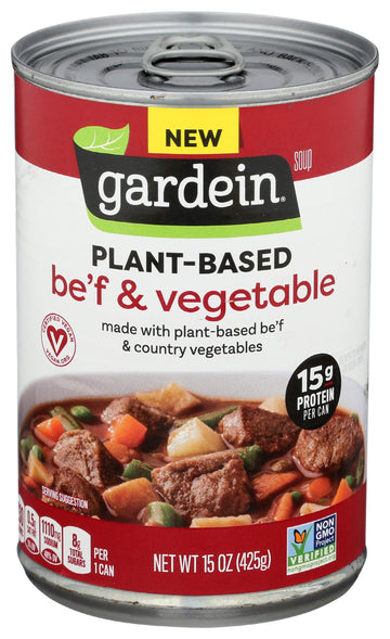 Gardein Plant-Based Be'f and Country Vegetable Soup, 15 oz.