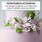 Global Sugar Art Double Rubspirit-inspired flavor Lily Cake Topper Spray, White with Pink, 1 Count