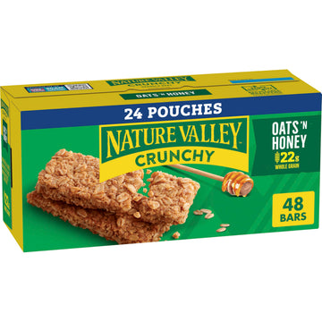 Nature Valley Crunchy Granola Bars, Oats n Honey, 48 Ct, 35.76 oz (24 Pouches)