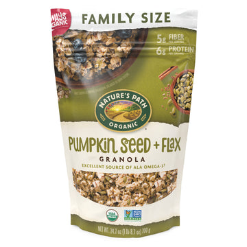 Nature'S Path Organic Pumpkin Seed And Flax Granola, 24.7 Ounce (Pack Of 6), Non-Gmo, Heart Healthy, High Fiber, 6G Plant Based Protein