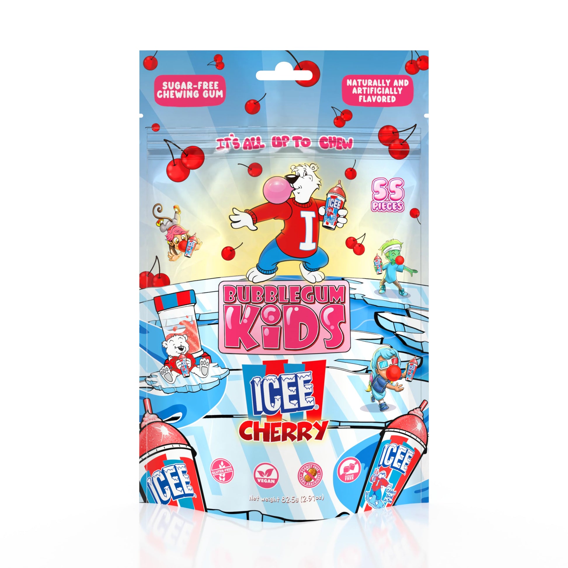 Bubblegum Kids Sugar Free Gum - ICEE Bubble Gum for Kids and Adults - Xylitol Chewing Gum Sugar Free - Aspartame Free, Vegan Fri