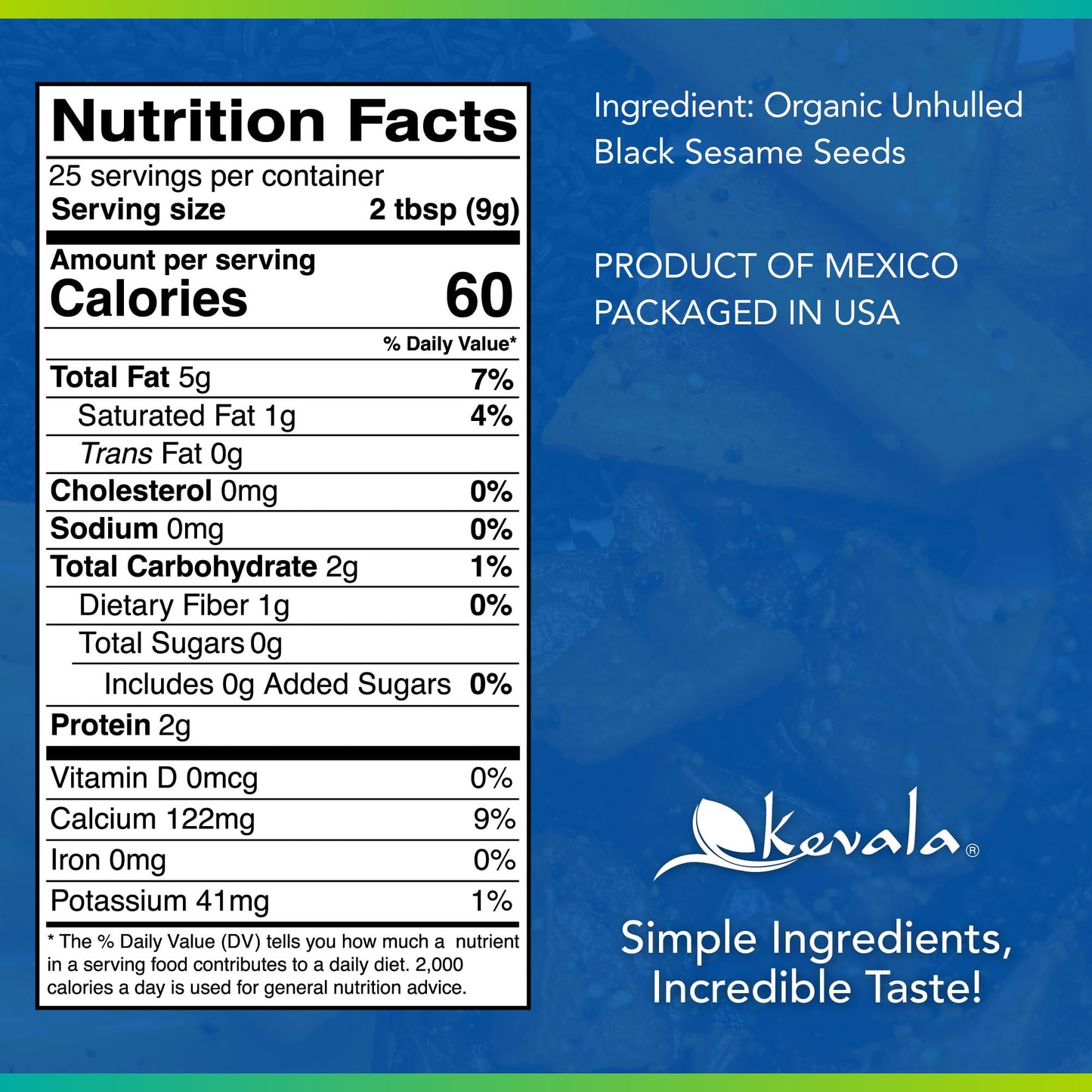Organic Raw Black Sesame Seeds (Unhulled) - Allergen Friendly Seeds Made in Facility Free of Peanuts and Tree Nuts, Can Be Used