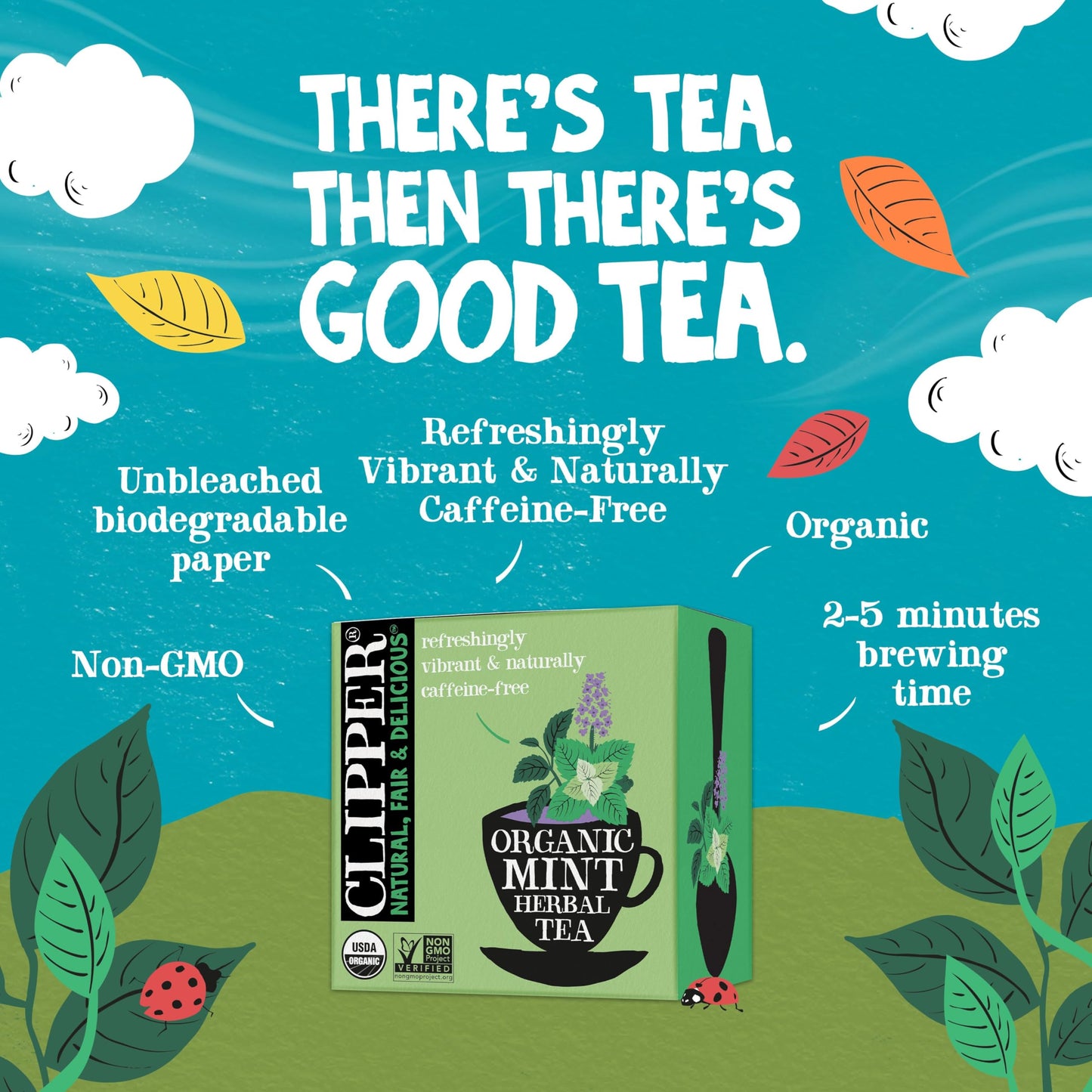 Clipper Tea Mint Herbal Teabags – Caffeine Free, USDA Organic, 200 Tea Bags, Great Hot or Iced, 50 Count (Pack of 4)