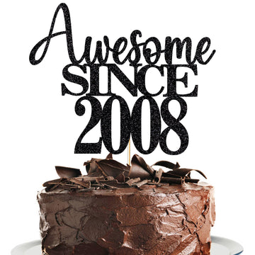 16Th Awesome Since2008 Cake Topper Cheers To 16 Years Birthday Cake Pick 16 Fabulous Cake Decoration For Happy 16Th Birthday Ann