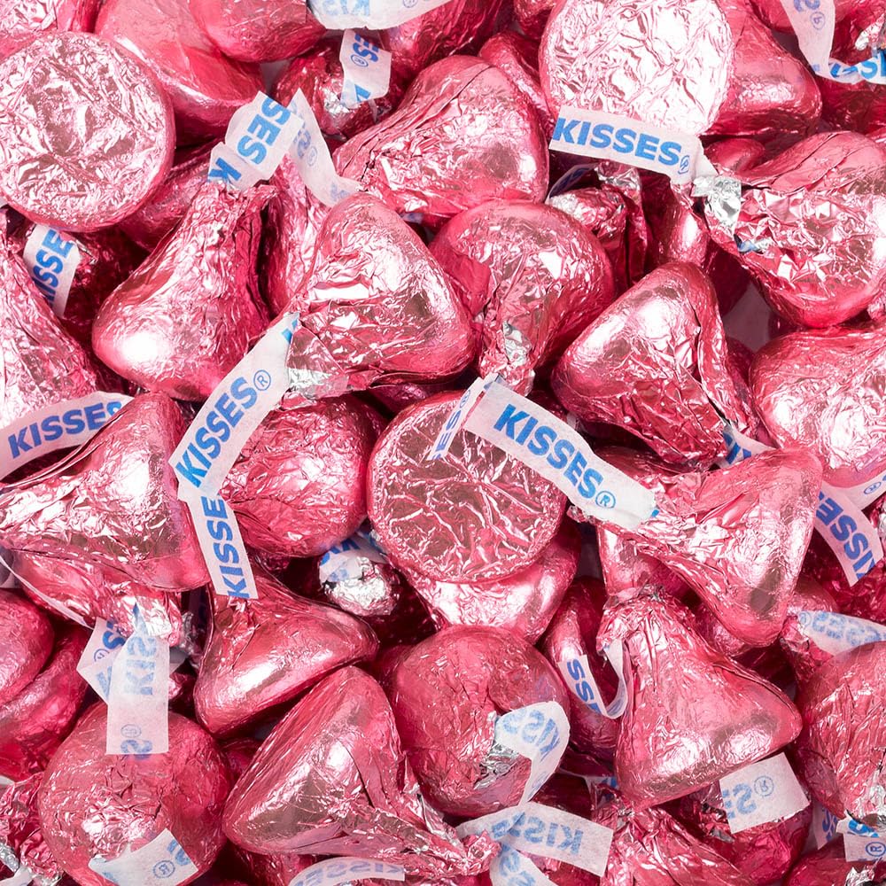 Just Candy Pink Candy Kisses Milk Chocolate - 90 Count, Approximately 90 Pieces