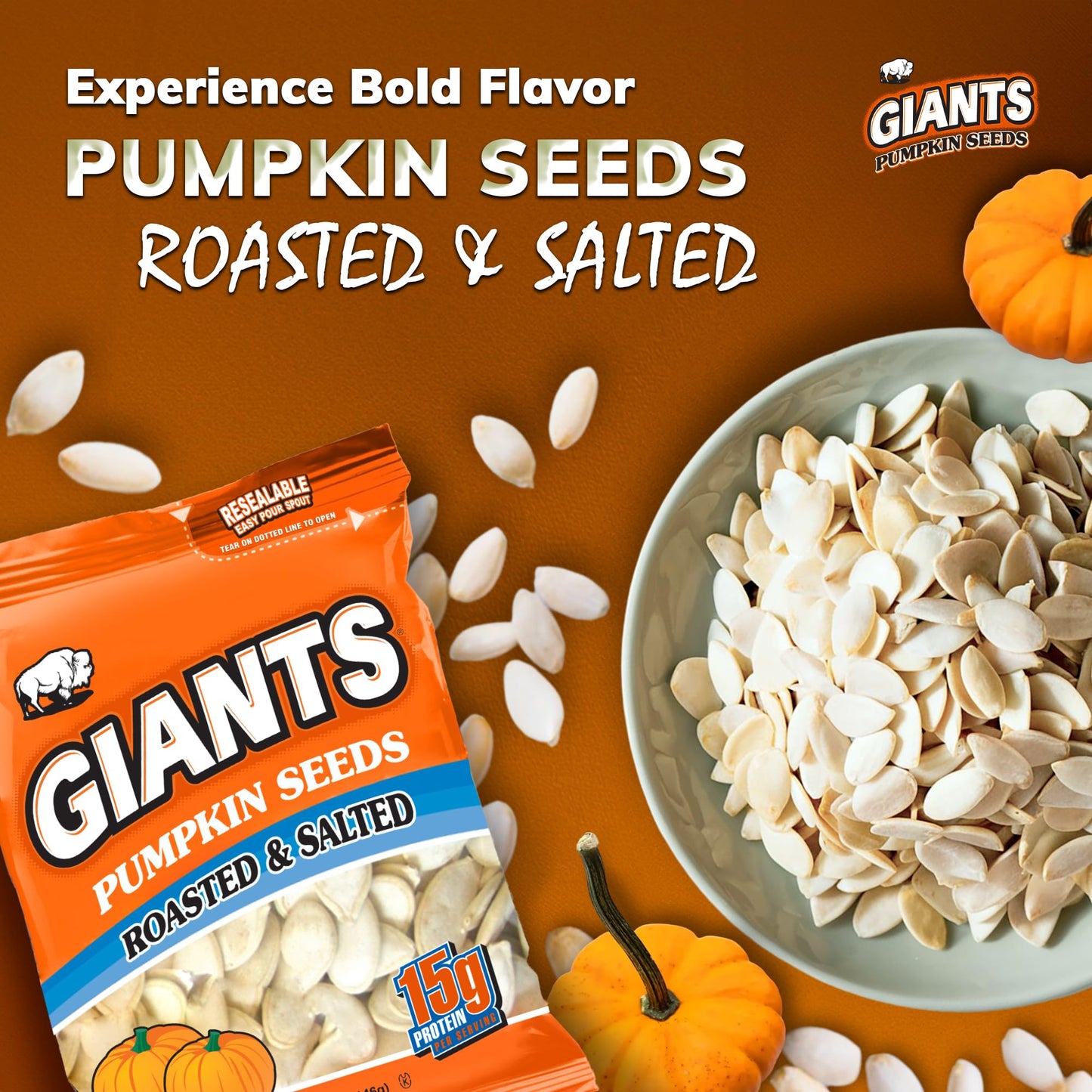 Giants Pumpkin Seeds - Pumpkin Seeds In Shell, Pumpkin Seeds To Eat, Roasted And Salted, Whole Pumpkin Seeds With Shell, High Pr