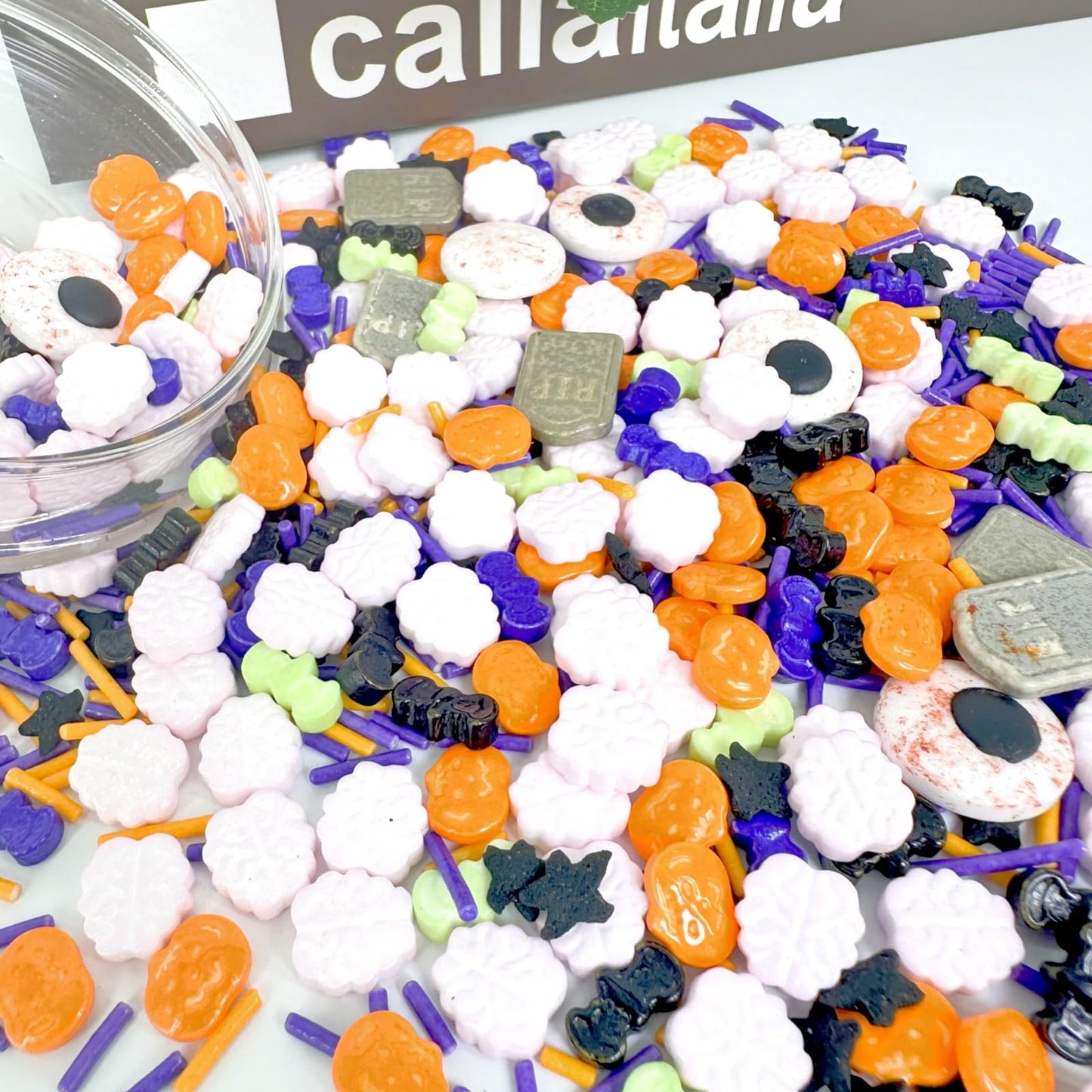 Halloween Confetti Sprinkles Bulk Tombstone Bat And Pumpkin For Cake Decorating, Edible Eye Themed Sprinkles For Cookie Decorati