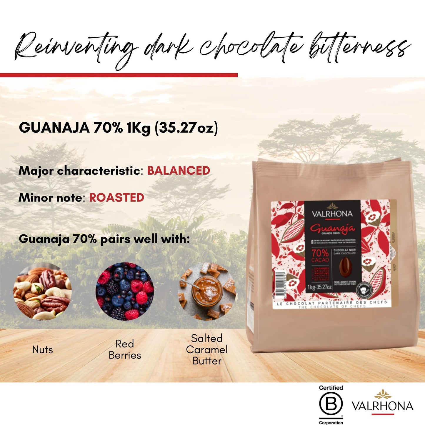 VALRHONA Dark Chocolate Discs, 70% Cacao, Easy Melt, 1kg Pack
