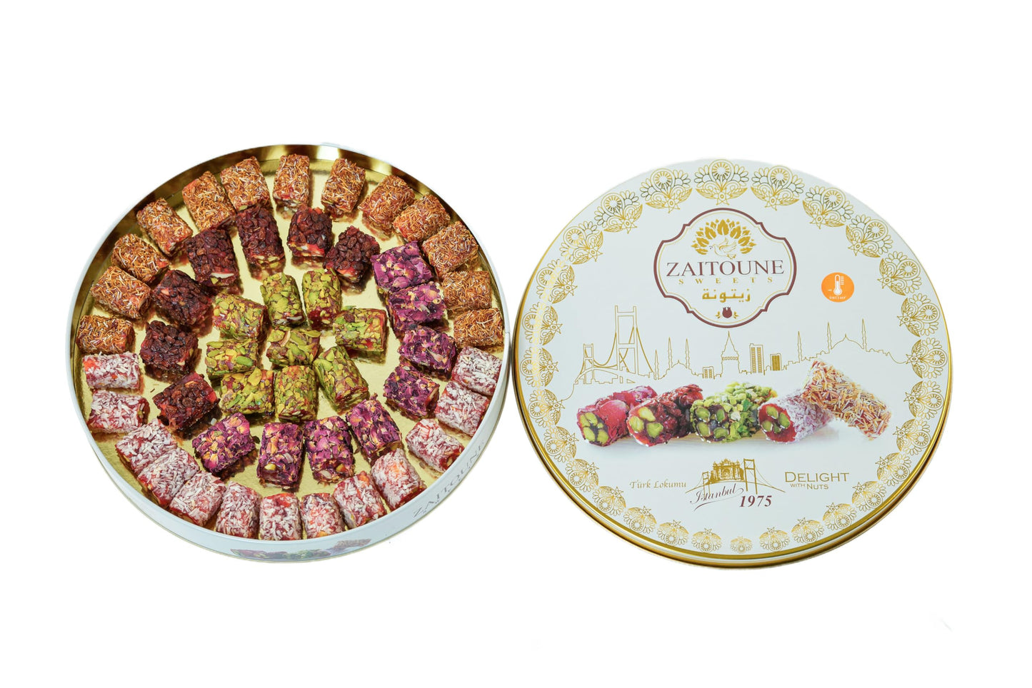 Zaitoune Premium Pistachio Turkish Delight - Handmade Turkish Sweet Authentic Turkish Lokum - Perfect For Dessert Or Gift, 650G