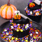 Edible Halloween Cake Decorations  27 Count Royal Icing Toppers for Cakes  Cookies  Cupcakes - Pumpkin  Ghost  Witch Hat  cutting tool  Axe Icing Decoration - Spooky Baking Supplies for Halloween Party