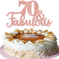 1 Pcs 70 & Fabulous Cake Topper Glitter Seventy And Fabulous Cake Toppers Happy 70Th Birthday Cake Pick For 70Th Wedding Anniver