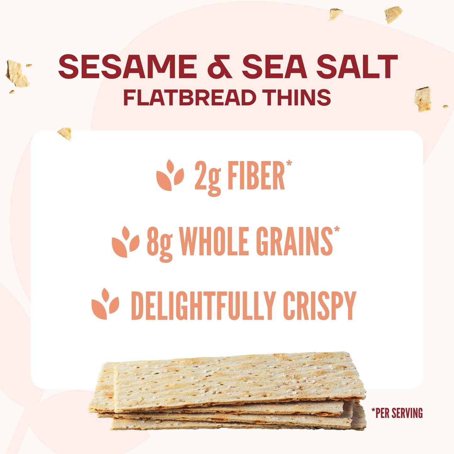Wasa Sesame & Sea Salt Flatbread Thins  ers, Non-GMO, 6.7 oz (Pack of 10)