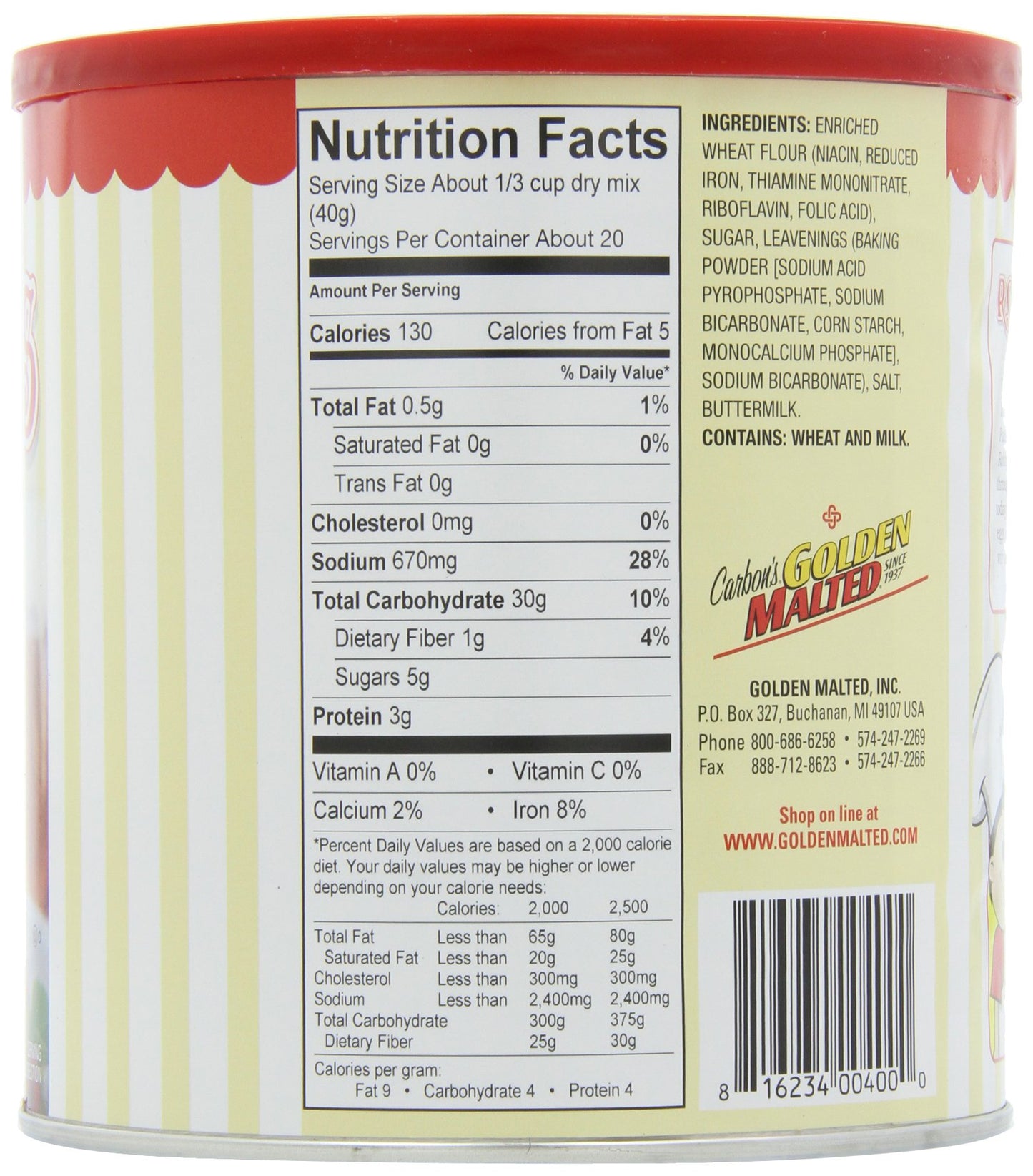 Golden Malted Buttermilk Pancake Mix, 3-Pack, 33-Ounce Cans, Ideal for Fluffy Pancakes