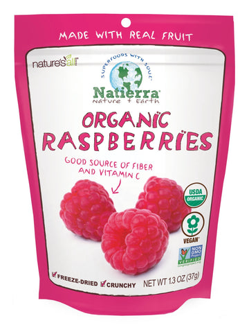 Natierra Nature's All Foods Organic Freeze-Dried, Raspberries 1.3 Oz