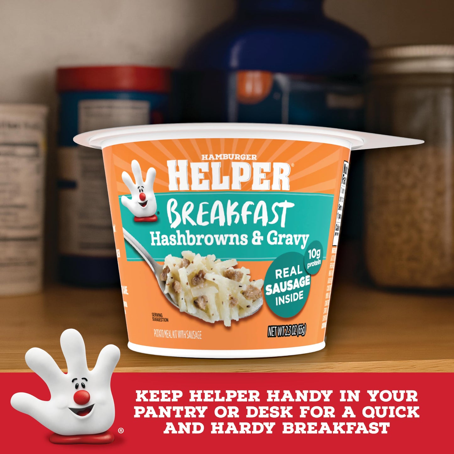 Hamburger Helper BREAKFAST Hashbrowns & Gravy Microwave Cup  2.3 oz (Pack of 6)