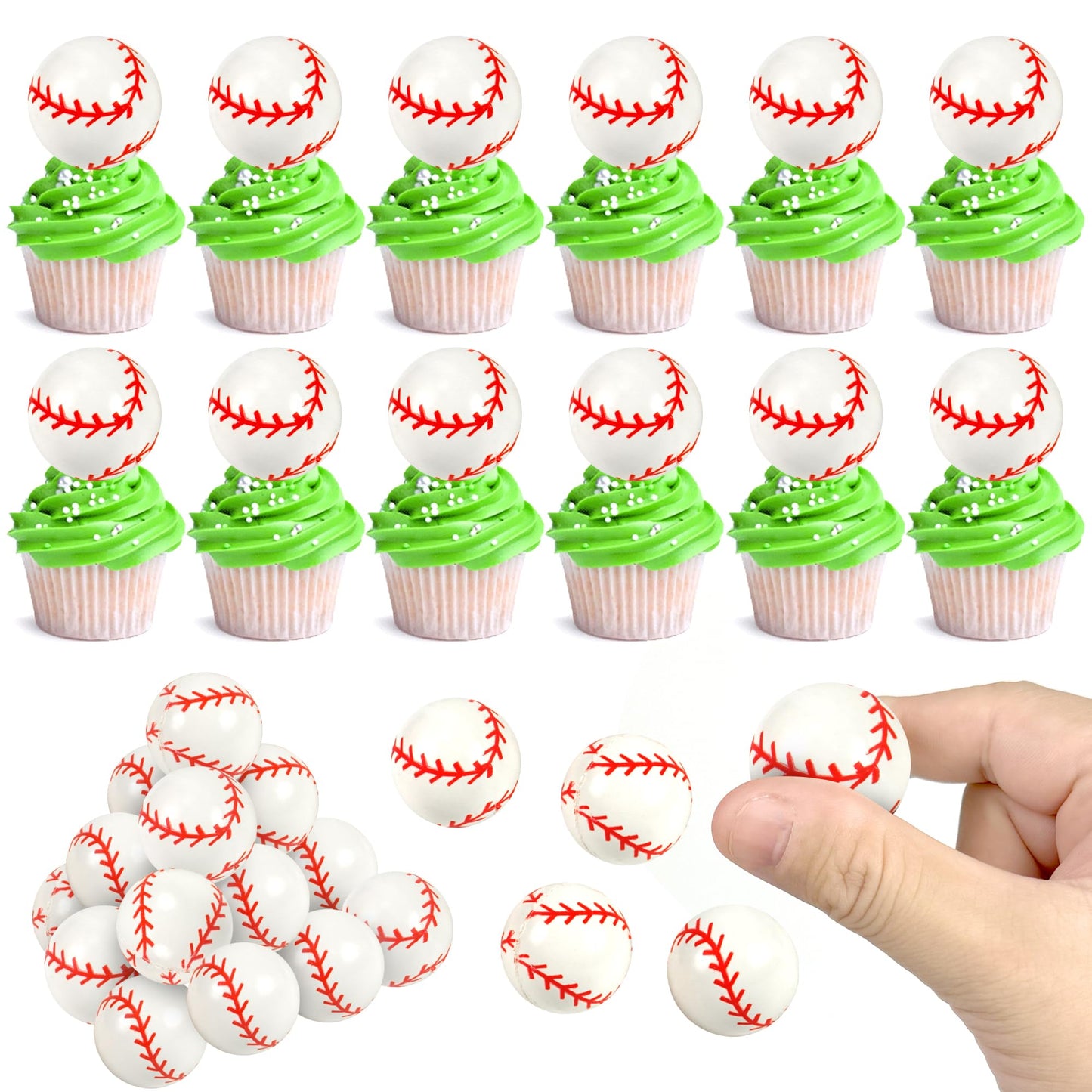 28Pcs Baseball Cake Topper Decorations Mini Cup Cake Decorations For Baseball Theme Birthday (Style 04)