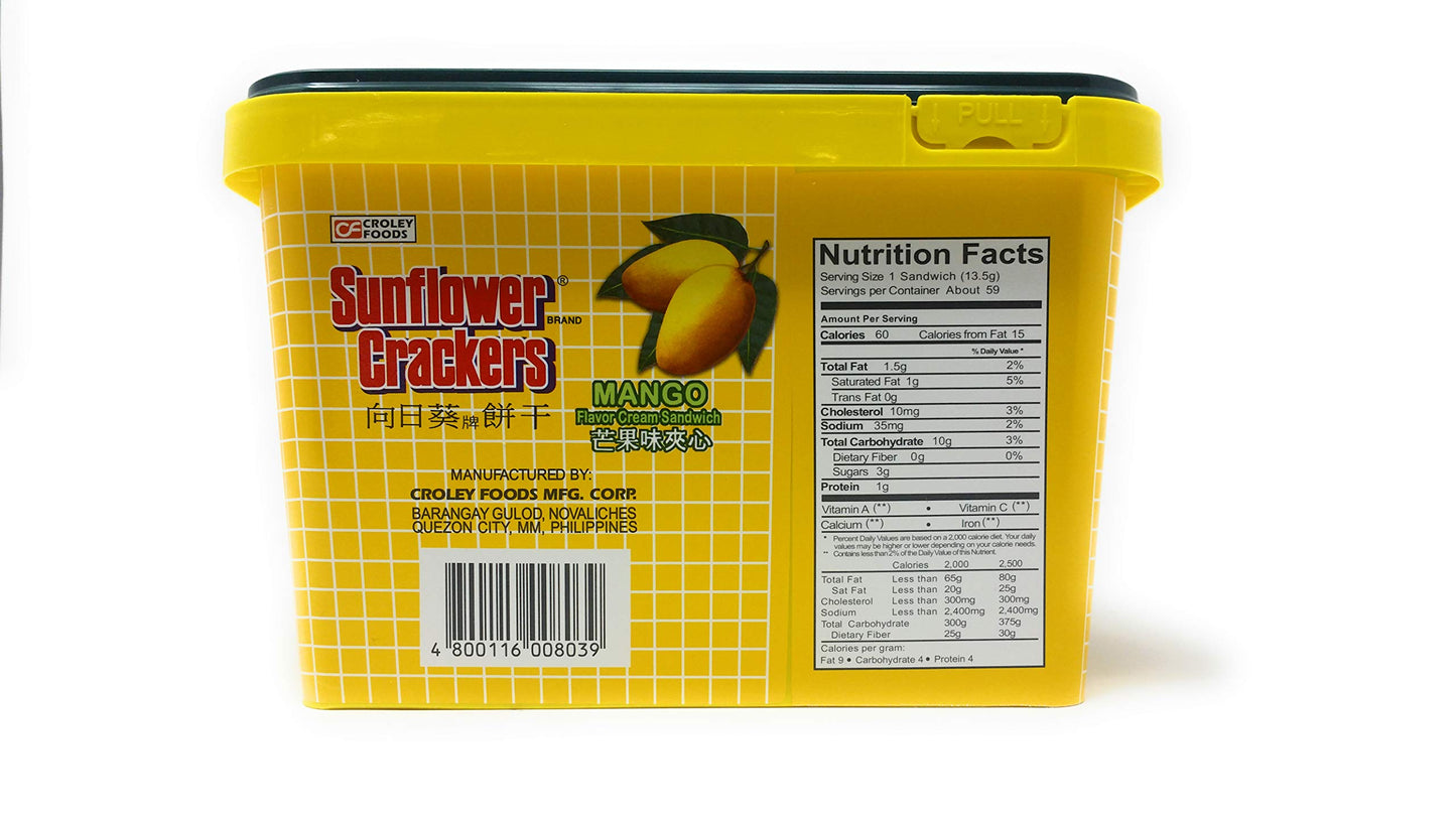 Croley Foods Sunflower Crackers Mango Flavor Cream Sandwhich 28.3Oz 800G