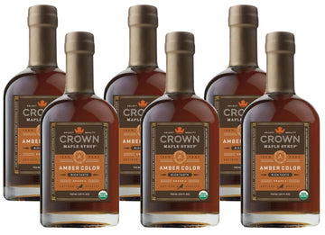 Crown Maple Amber Color, Rich Taste, 25 Fl Oz, 6-Pack, Organic Maple Syrup, Flavor Marinades, Cocktails, Pancakes, Squash & Baco