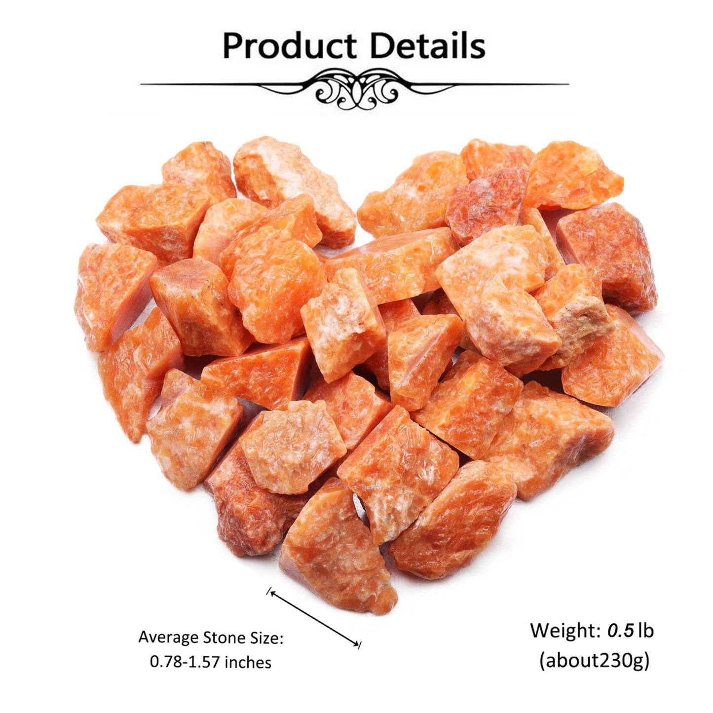 Top Plaza Bulk Sunstone Healing Crystals Rough Stones - Large 1'' Natural Raw Stones Crystal For Reiki Healing, Wicca, Witchcraf