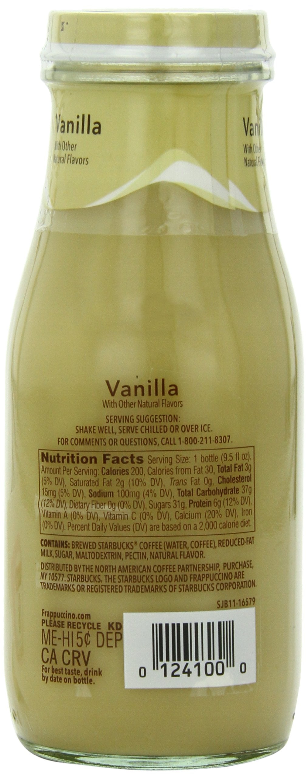 Starbucks Bottled Coffee Drink, Frappuccino Chilled With Natural Vanilla Flavors, 9.5 Fl Oz - 12 Pack